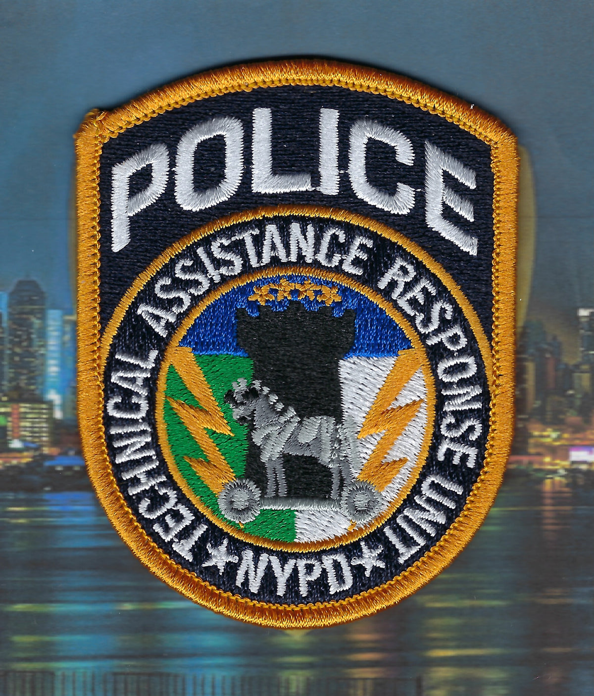 NEW YORK CITY POLICE DEPT (NYPD) 'TECHNICAL ASSISTANCE RESPONSE UNIT' (TARU) EMBROIDERED PATCH BY PUBLIC SAFETY COLLECTIBLES.