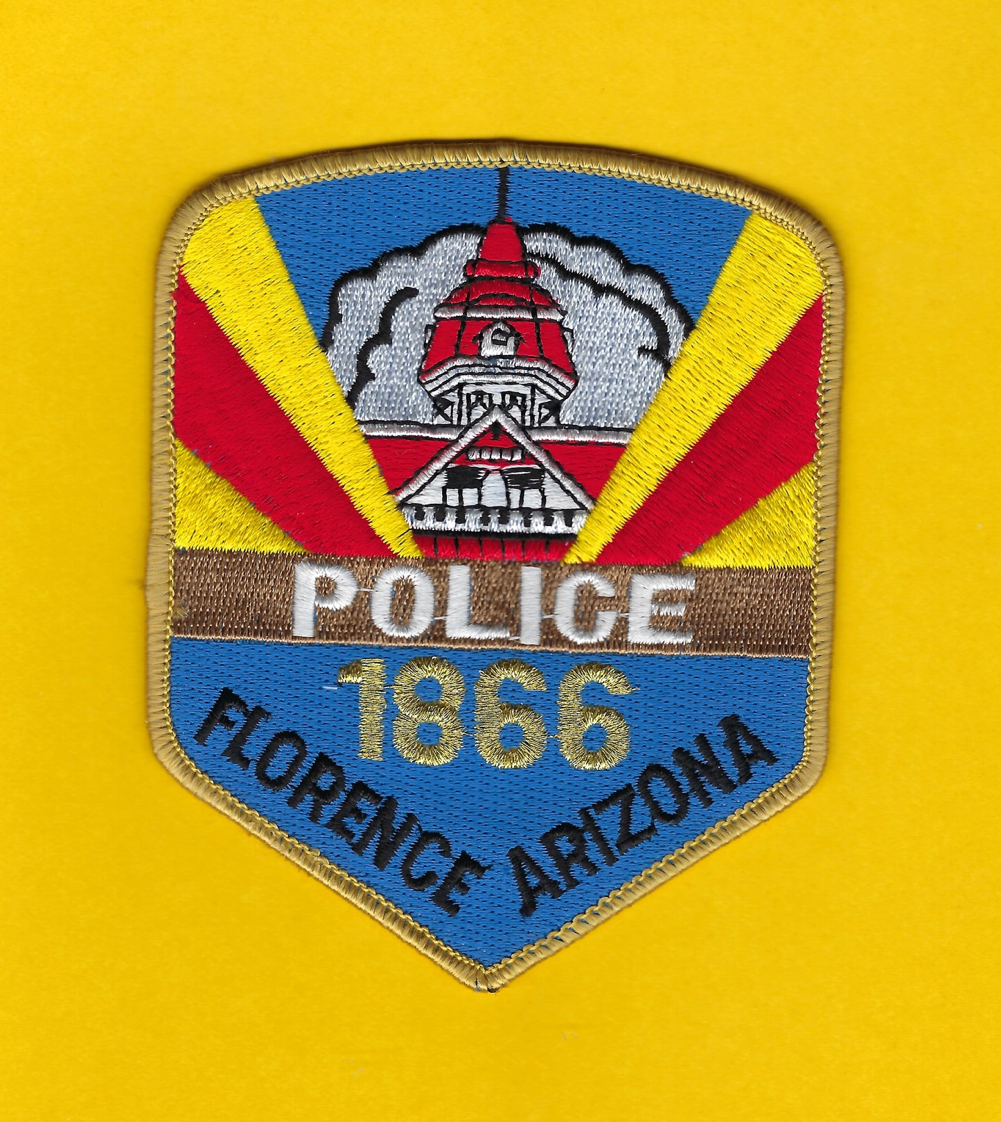 FLORENCE, ARIZONA POLICE DEPARTMENT 4.25 INCH EMBROIDERED PATCH BY PUBLIC SAFETY COLLECTIBLES.