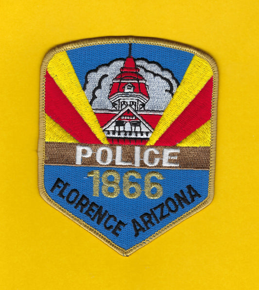 FLORENCE, ARIZONA POLICE DEPARTMENT 4.25 INCH EMBROIDERED PATCH BY PUBLIC SAFETY COLLECTIBLES.