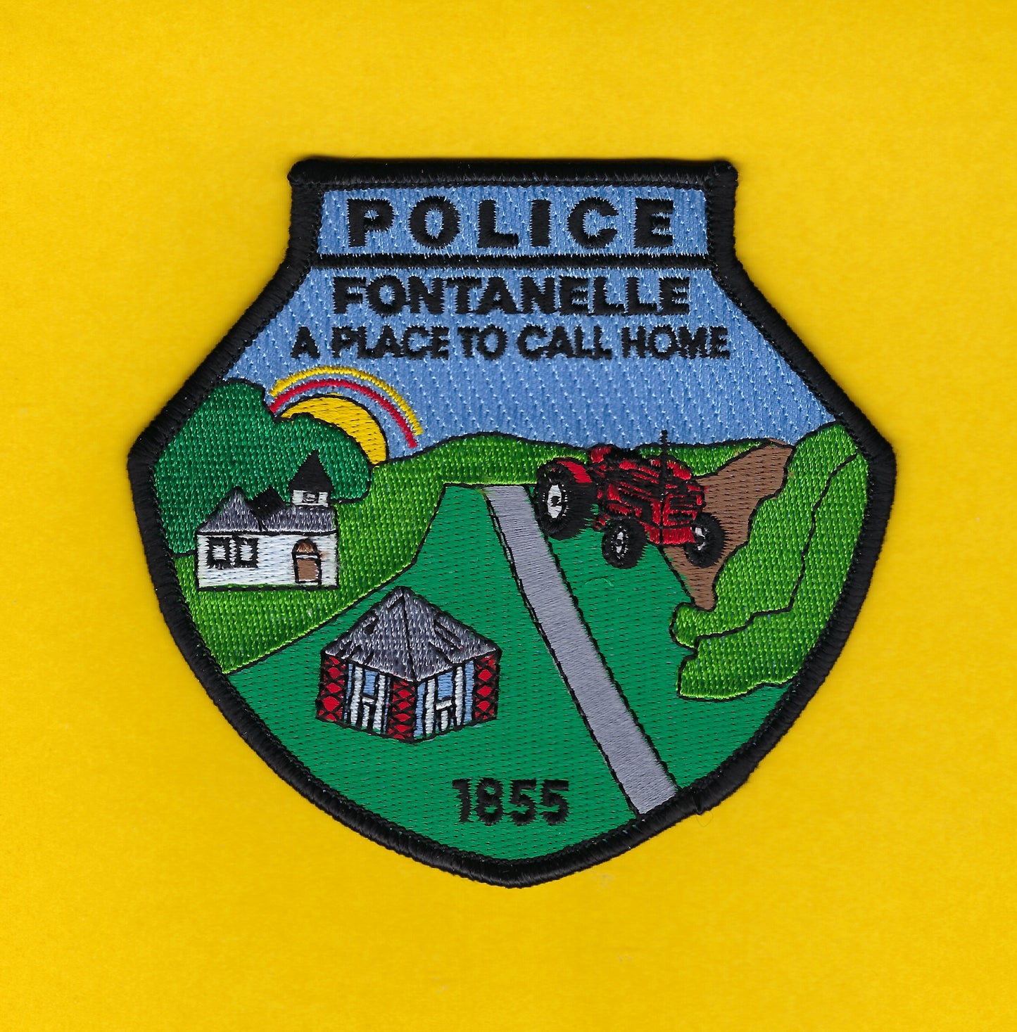 FONTANELLE, IOWA POLICE DEPARTMENT 4.25 INCH  EMBROIDERED PATCH BY PUBLIC SAFETY COLLECTIBLES.