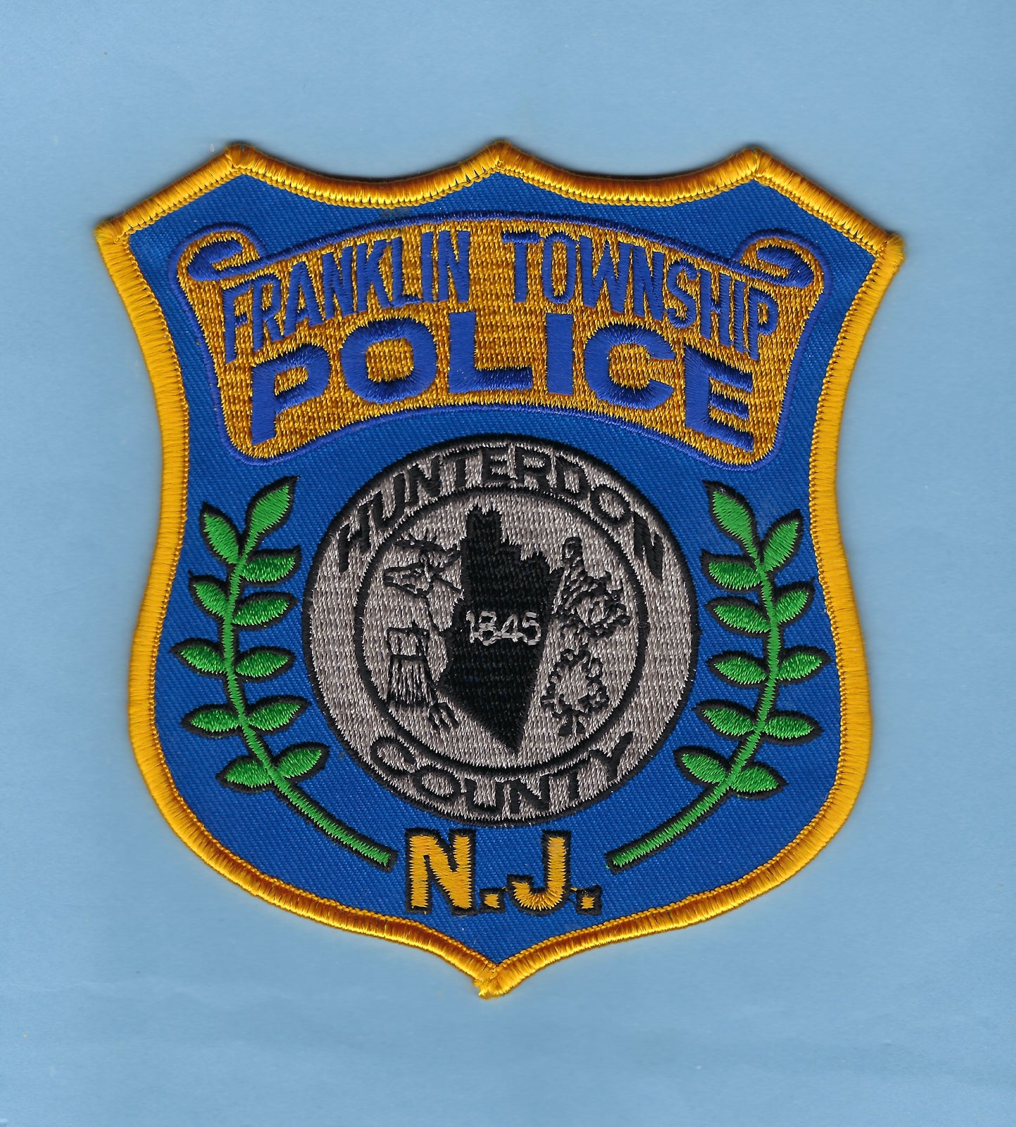 FRANKLIN TOWNSHIP, NEW JERSEY POLICE DEPARTMENT 5-INCH EMBROIDERED PATCH BY PUBLIC SAFETY COLLECTIBLES.