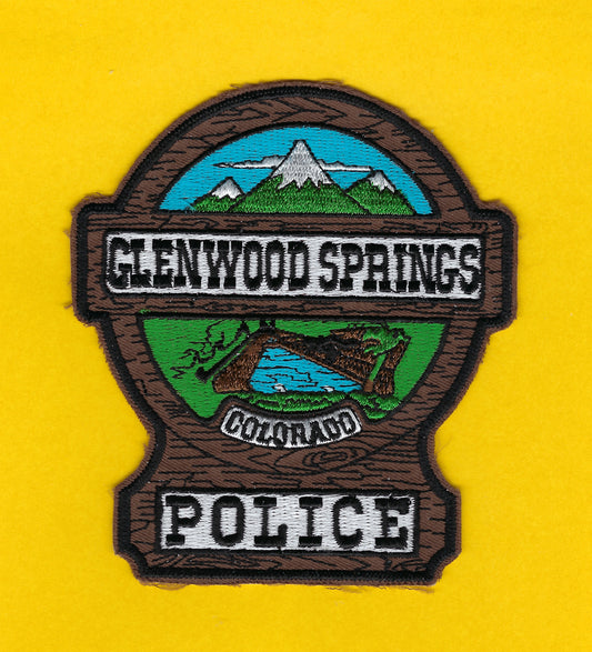GLENWOOD SPRINGS, COLORADO POLICE DEPARTMENT 4.5 INCH EMBROIDERED PATCH BY PUBLIC SAFETY COLLECTIBLES.