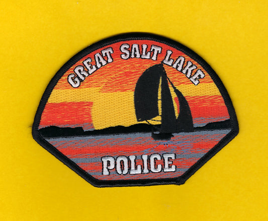 GREAT SALT LAKE, UTAH POLICE DEPARTMENT 4.25 INCH x 3.25 INCH EMBROIDERED PATCH BY PUBLIC SAFETY COLLECTIBLES.