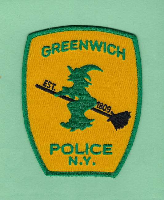 GREENWICH, NEW YORK POLICE DEPARTMENT 5-INCH EMBROIDERED PATCH BY PUBLIC SAFETY COLLECTIBLES.