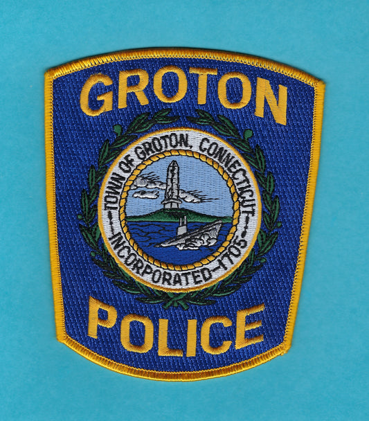 GROTON, CONNECTICUT POLICE DEPARTMENT 5-INCH EMBROIDERED PATCH BY PUBLIC SAFETY COLLECTIBLES.