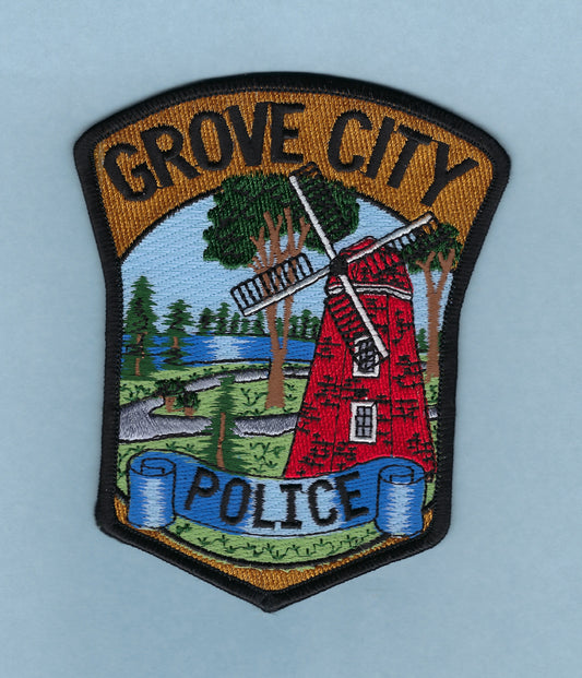 GROVE CITY, MINNESOTA POLICE DEPARTMENT 4.75 INCH EMBROIDERED PATCH BY PUBLIC SAFETY COLLECTIBLES.