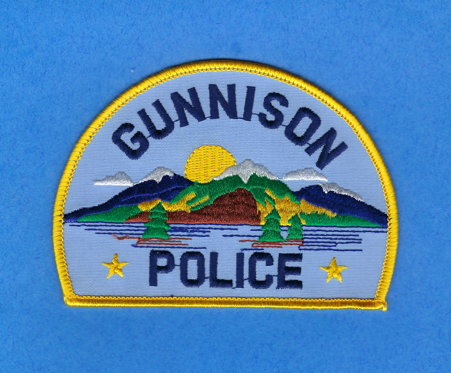 GUNNISON, COLORADO POLICE DEPARTMENT 3-INCH x 4.5 INCH EMBROIDERED PATCH BY PUBLIC SAFETY COLLECTIBLES.