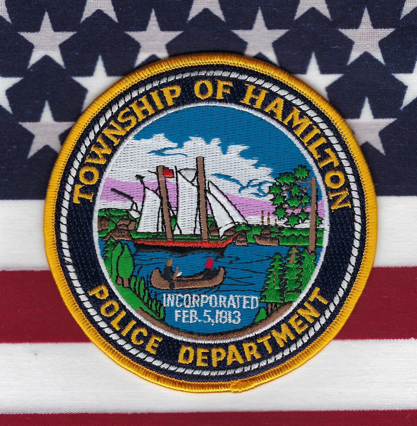 HAMILTON TOWNSHIP, NEW JERSEY POLICE DEPARTMENT EMBROIDERED PATCH BY PUBLIC SAFETY COLLECTIBLES.