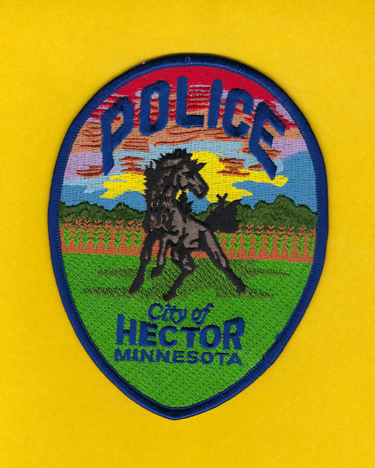 HECTOR, MINNESOTA POLICE DEPARTMENT 5-INCH EMBROIDERED PATCH BY PUBLIC SAFETY COLLECTIBLES.