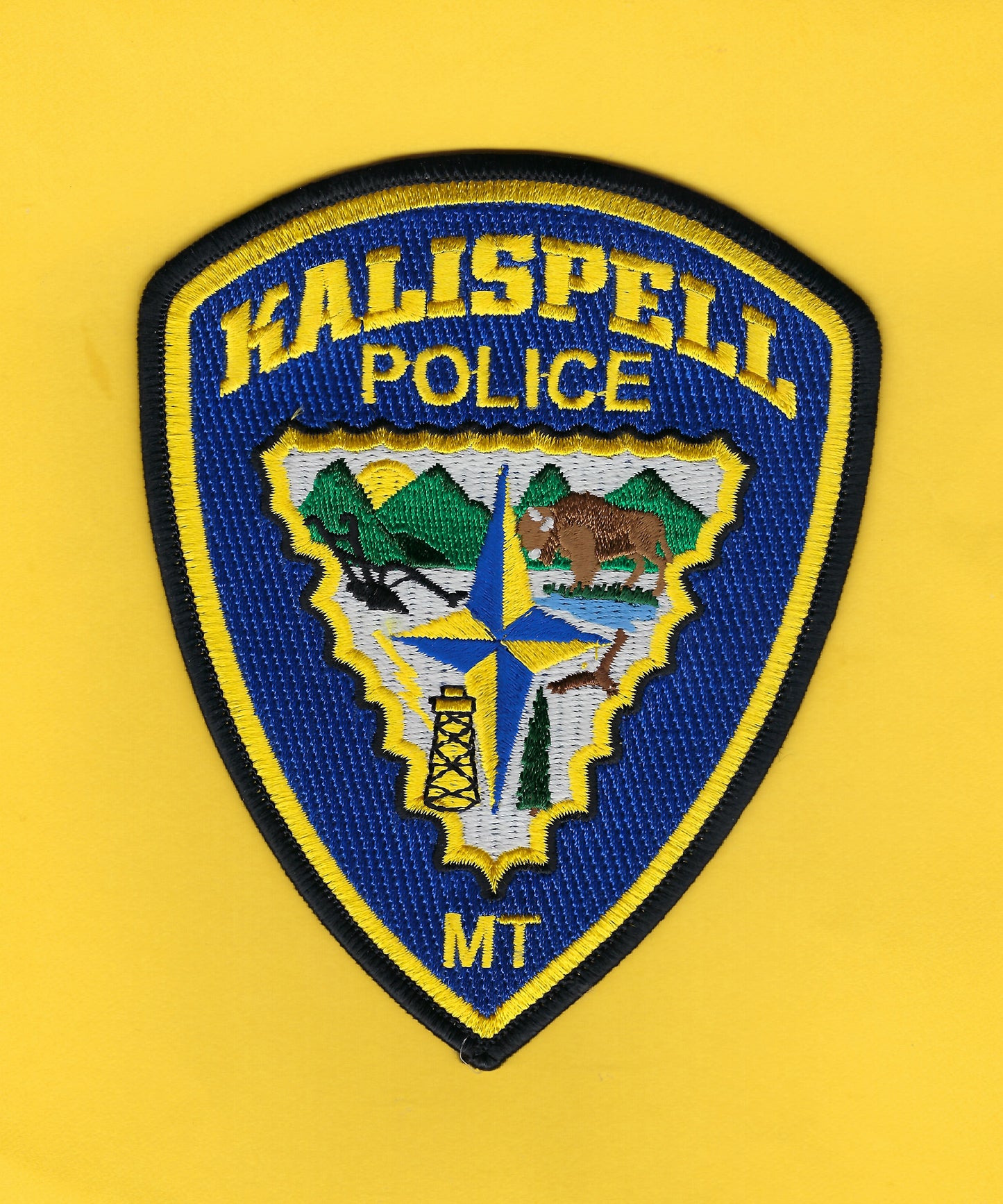 KALISPELL, MONTANA POLICE DEPARTMENT 5-INCH EMBROIDERED PATCH BY PUBLIC SAFETY COLLECTIBLES.