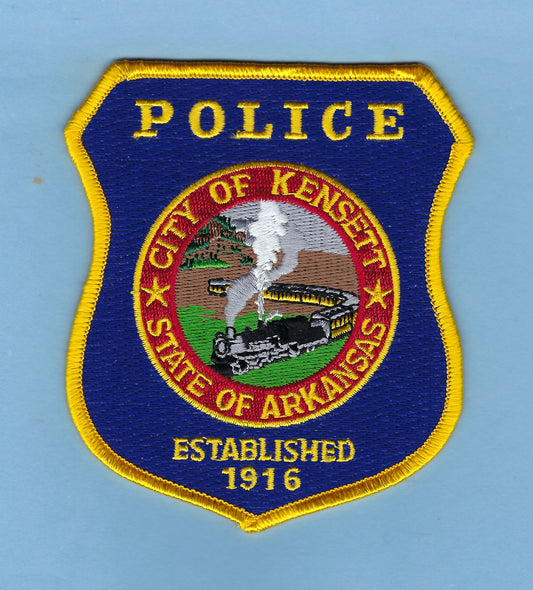KENSETT, ARKANSAS POLICE DEPARTMENT 4.25 INCH EMBROIDERED PATCH BY PUBLIC SAFETY COLLECTIBLES.