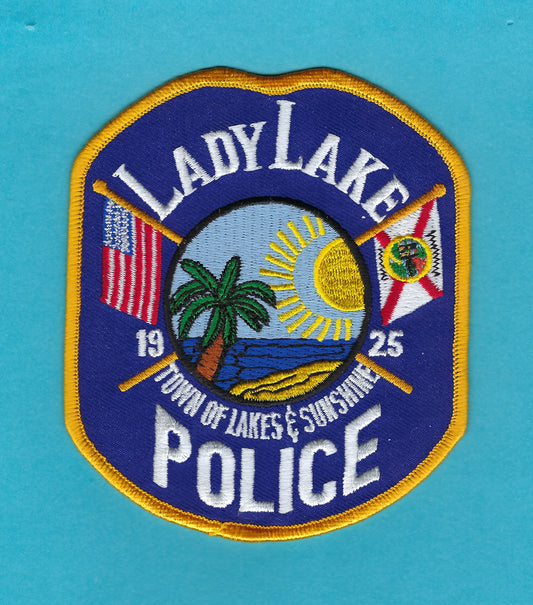LADY LAKE, FLORIDA POLICE DEPARTMENT 4.5 INCH EMBROIDERED PATCH BY PUBLIC SAFETY COLLECTIBLES.