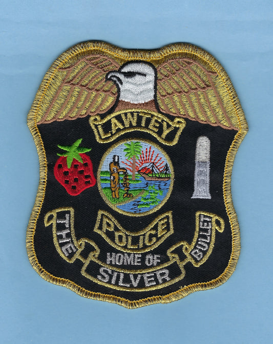 LAWTEY, FLORIDA POLICE DEPARTMENT 5-INCH EMBROIDERED PATCH BY PUBLIC SAFETY COLLECTIBLES.