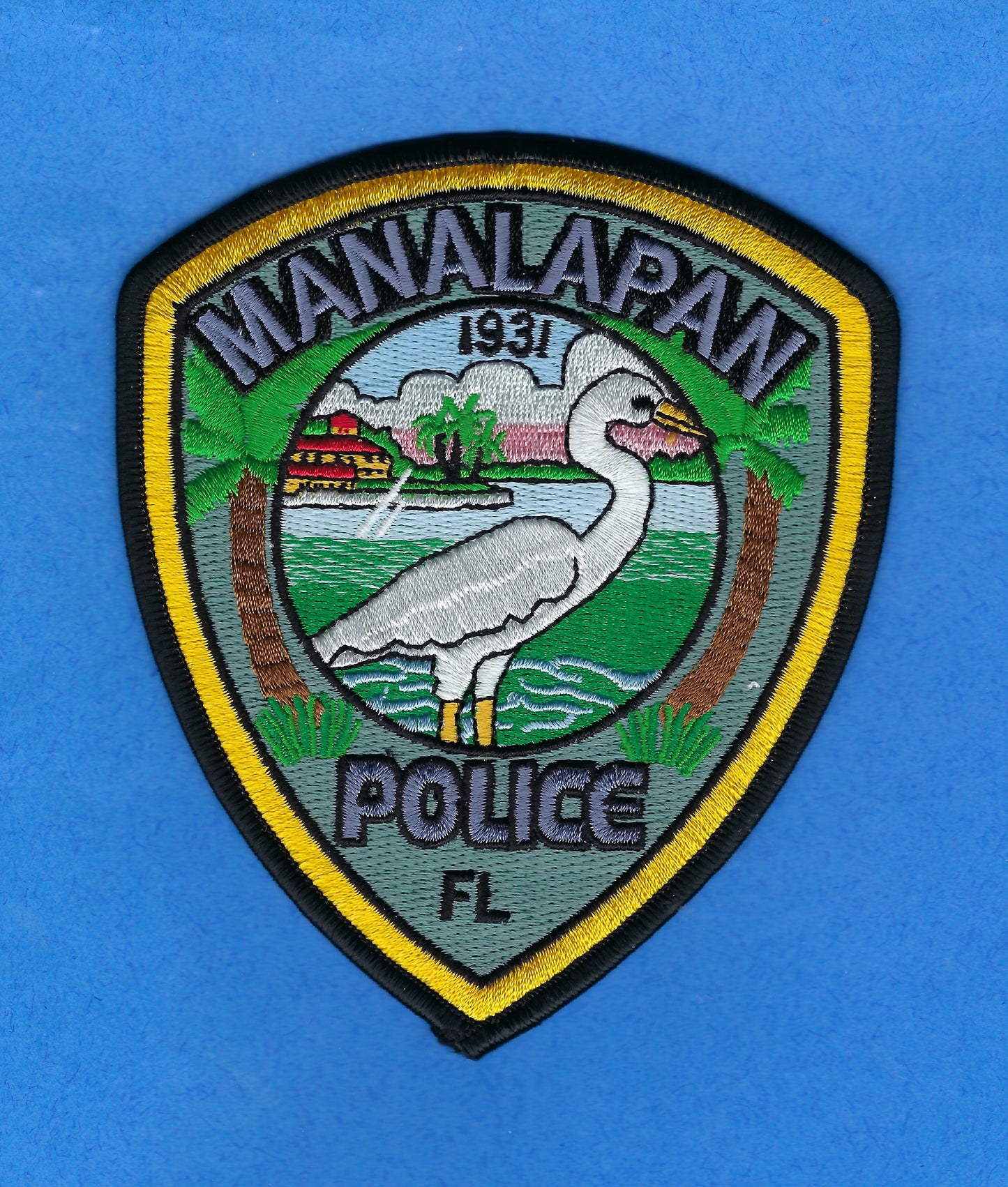 MANALAPAN, FLORIDA POLICE DEPARTMENT 5-INCH EMBROIDERED PATCH BY PUBLIC SAFETY COLLECTIBLES.