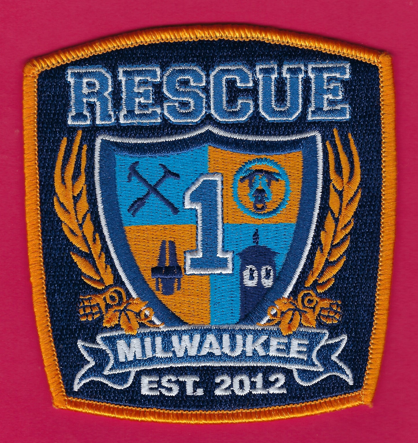 MILWAUKEE, WISCONSIN FIRE DEPARTMENT RESCUE 1 EMBROIDERED COMPANY PATCH BY PUBLIC SAFETY COLLECTIBLES