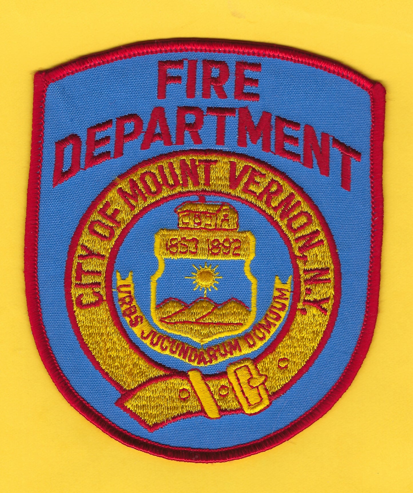 MOUNT VERNON, NEW YORK ( WESTCHESTER COUNTY ) FIRE DEPARTMENT EMBROIDERED PATCH BY PUBLIC SAFETY COLLECTIBLES.