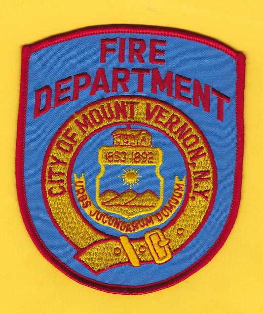 MOUNT VERNON, NEW YORK ( WESTCHESTER COUNTY ) FIRE DEPARTMENT EMBROIDERED PATCH BY PUBLIC SAFETY COLLECTIBLES.