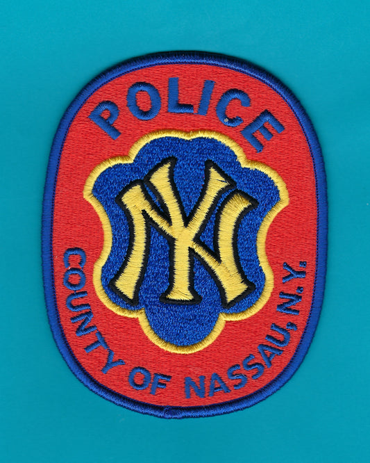 NASSAU COUNTY, NEW YORK POLICE DEPARTMENT (NCPD) NEW YORK YANKEES EMBROIDERED TRIBUTE PATCH BY UNDERDOG PATCH DESIGNS.