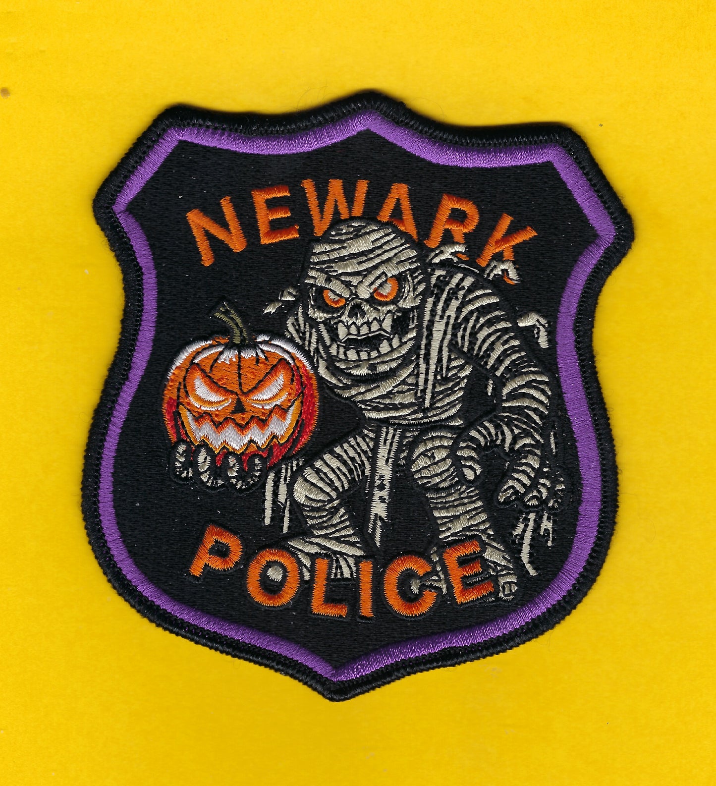 NEWARK, NEW JERSEY POLICE DEPARTMENT EMBROIDERED HALLOWEEN PATCH C BY GHOST PATCH PRODUCTIONS.