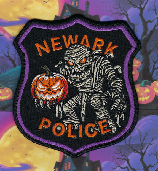 NEWARK, NEW JERSEY POLICE DEPT EMBROIDERED HALLOWEEN PATCH C BY GHOST PATCH PRODUCTIONS.