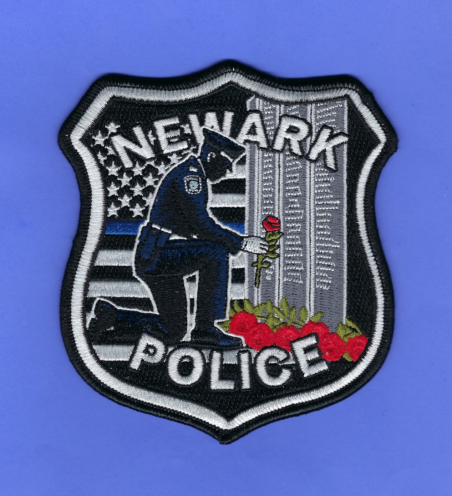 NEWARK, NEW JERSEY POLICE DEPARTMENT 'POLICE MEMORIAL WEEK' EMBROIDERED PATCH BY GHOST PATCH PRODUCTIONS.