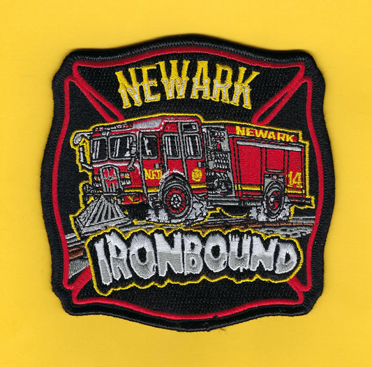 NEWARK, NEW JERSEY FIRE DEPARTMENT ENGINE 14 'IRONBOUND' 4-INCH EMBROIDERED COMPANY PATCH BY EAGLE EMBLEMS.