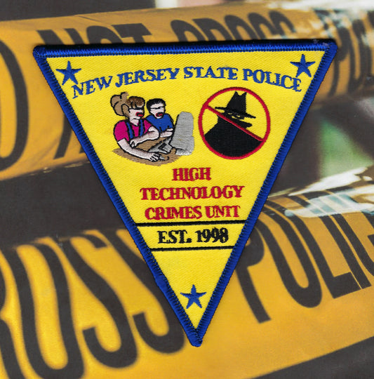 NEW JERSEY STATE POLICE (NJSP) DEPT 'HIGH TECHNOLOGY CRIMES UNIT' EMBROIDERED PATCH BY PUBLIC SAFETY COLLECTIBLES.