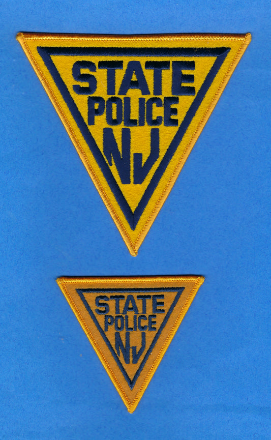 NEW JERSEY STATE POLICE (NJSP) DEPARTMENT SHOULDER AND HAT EMBROIDERED PATCHES BY PUBLIC SAFETY COLLECTIBLES.