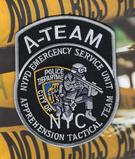 NEW YORK CITY POLICE DEPARTMENT (NYPD) EMERGENCY SERVICE UNIT ESU) 'APPREHENSION TACTICAL TEAM (A-TEAM) EMBROIDERED PATCH BY PUBLIC SAFETY COLLECTIBLES.