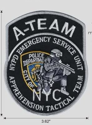 NEW YORK CITY POLICE DEPT (NYPD) EMERGENCY SERVICE UNIT (ESU) 'APPREHENSION TACTICAL TEAM' EMBROIDERED PATCH.