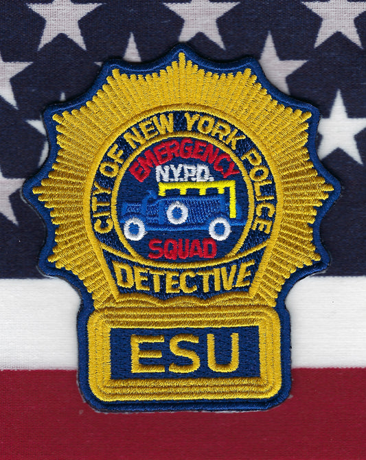 NEW YORK CITY POLICE DEPARTMENT (NYPD) EMERGENCY SERVICE UNIT DETECTIVE EMBROIDERED PATCH BY PUBLIC SAFETY COLLECTIBLES.