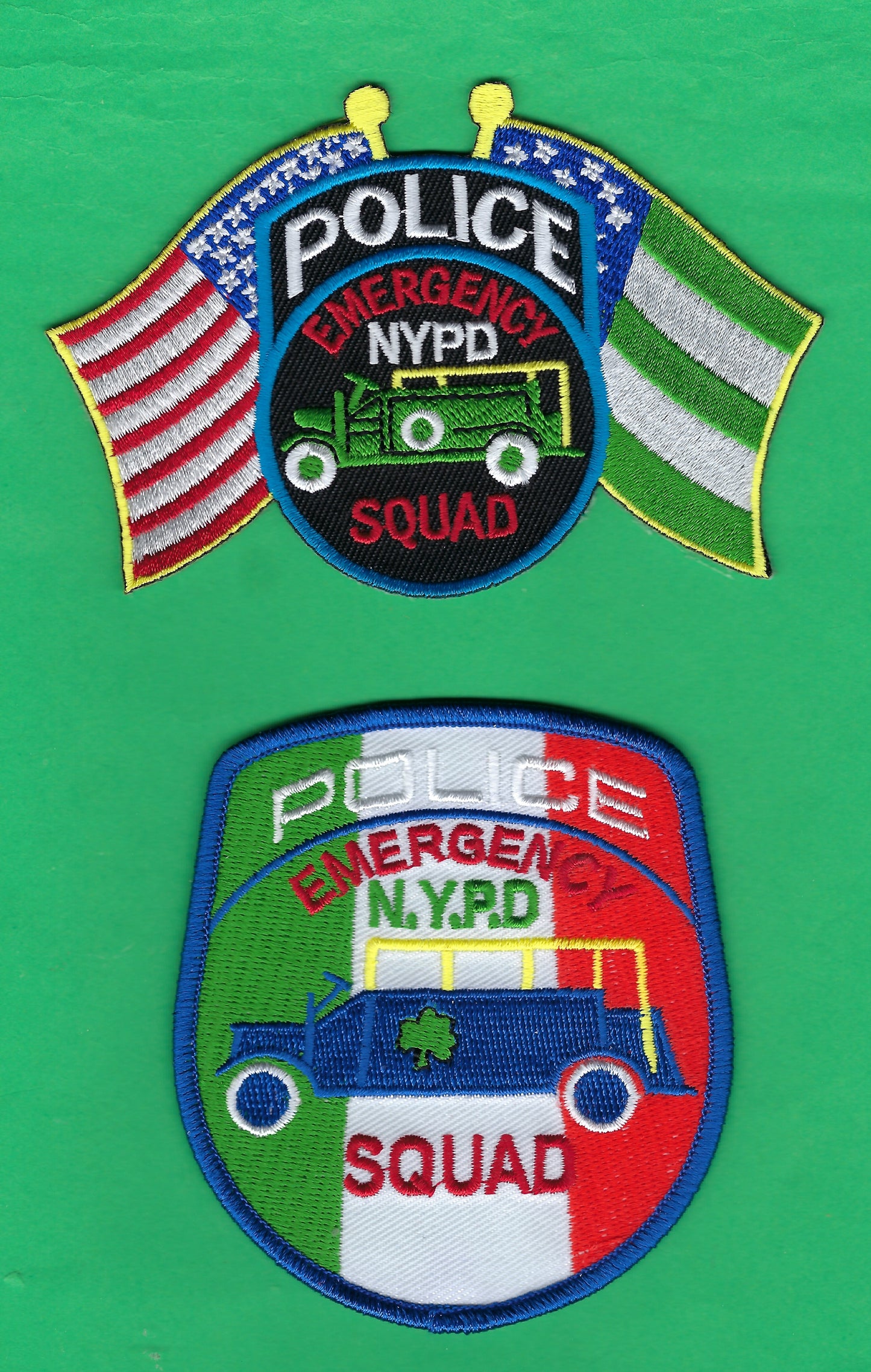 NEW YORK CITY POLICE DEPARTMENT (NYPD) EMERGENCY SERVICE UNIT (ESU) IRISH OFFICER EMBROIDERED PATCH SET B DESIGNED AND PRODUCED BY PUBLIC SAFETY COLLECTIBLES.