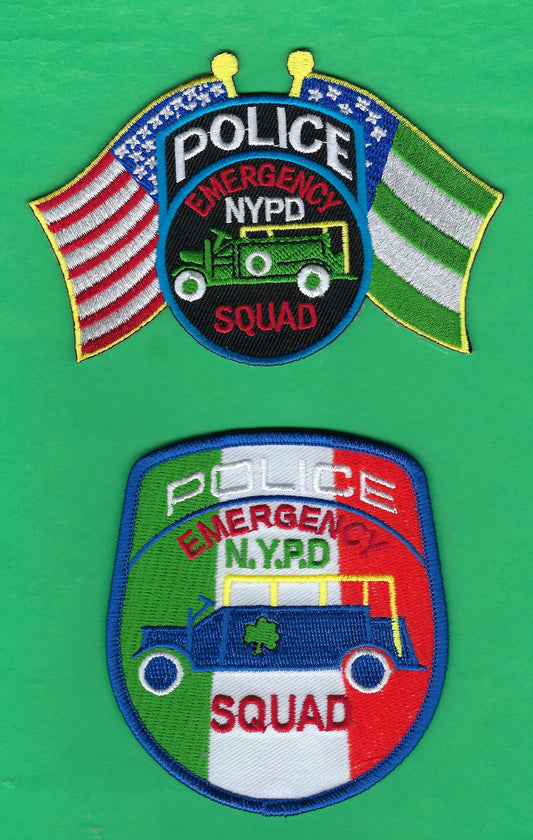 NEW YORK CITY POLICE DEPARTMENT (NYPD) EMERGENCY SERVICE UNIT (ESU) IRISH OFFICER EMBROIDERED PATCH SET B DESIGNED AND PRODUCED BY PUBLIC SAFETY COLLECTIBLES.