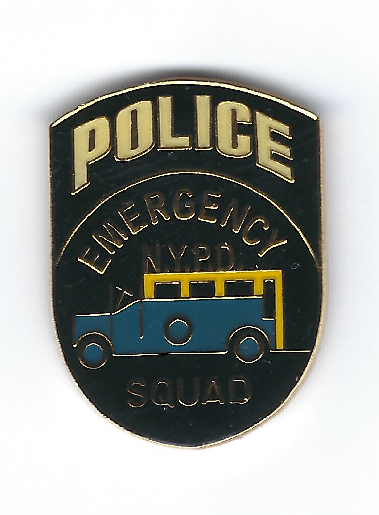 NEW YORK CITY POLICE DEPARTMENT (NYPD) 1.25 INCH 'EMERGENCY SERVICE SQUAD' PIN BY PUBLIC SAFETY COLLECTIBLES.