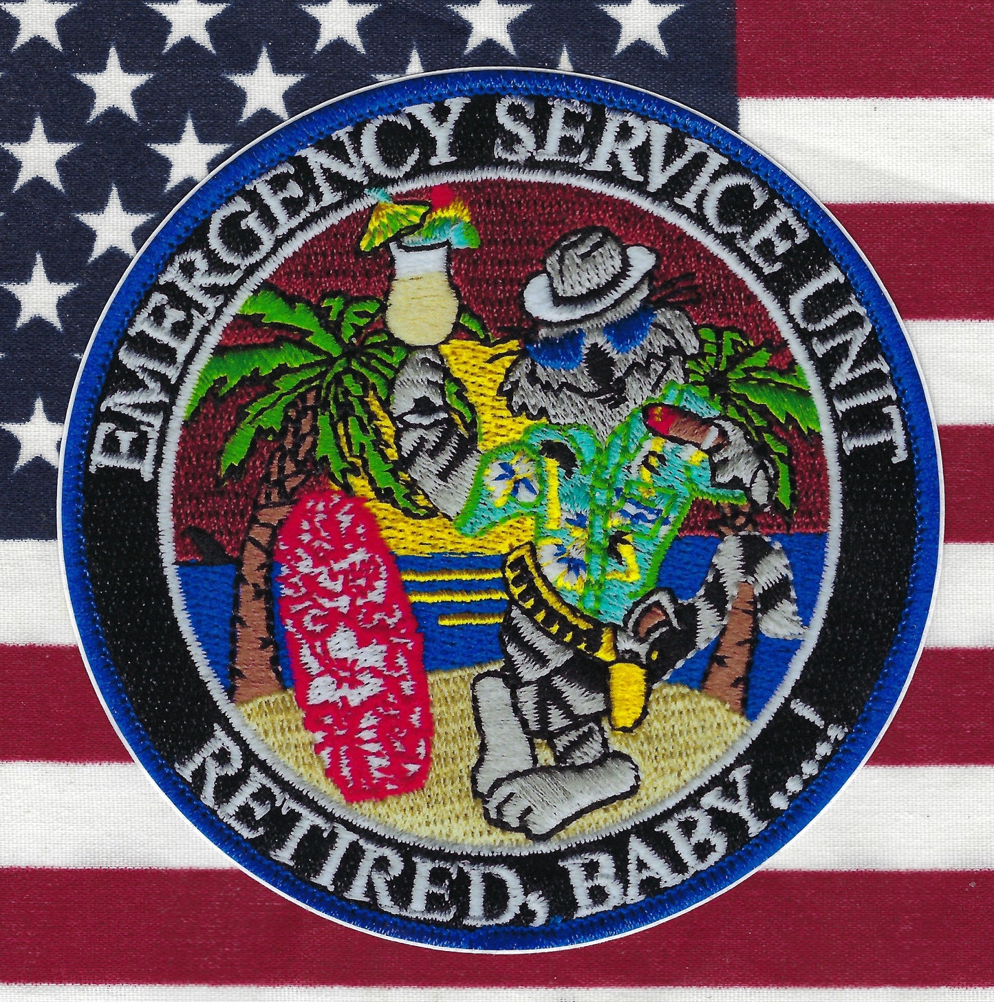 NEW YORK CITY POLICE DEPARTMENT (NYPD) EMERGENCY SERVICE UNIT ESU) 'RETIRED, BABY....!' V INYL DECAL BY PUBLIC SAFETY COLLECTIBLES.