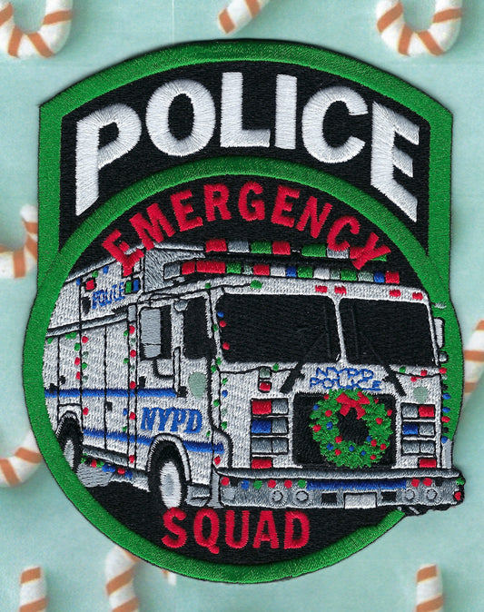NEW YORK CITY POLICE DEPARTMENT (NYPD) EMERGENCY SERVICE UNIT (ESU) EMBROIDERED CHRISTMAS PATCH.