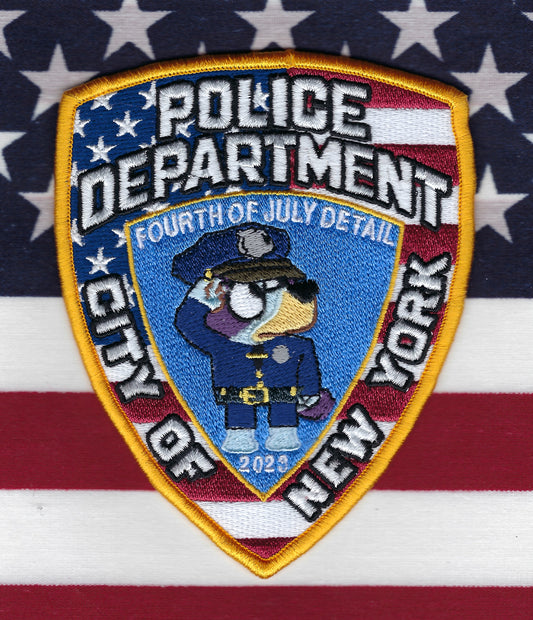 NEW YORK CITY POLICE DEPARTMENT (NYPD) 'FOURTH OF JULY DETAIL' EMBROIDERED PATCH BY UNDERDOG PATCH DESIGNS.
