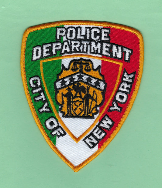 NEW YORK CITY POLICE DEPARTMENT (NYPD) 'ITALIAN-AMERICAN' POLICE OFFICER EMBROIDERED PATCH BY PUBLIC SAFETY COLLECTIBLES.