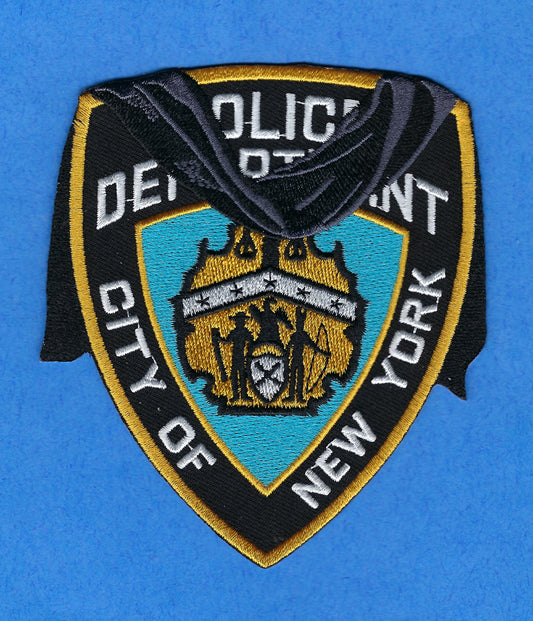 NEW YORK CITY POLICE DEPARTMENT (NYPD) 'MOURNING BAND' EMBROIDERED PATCH BY PUBLIC SAFETY COLLECTIBLES.