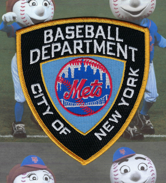 NEW YORK CITY POLICE DEPARTMENT (NYPD) NEW YORK METS EMBROIDERED TRIBUTE PATCH BY PUBLIC SAFETY COLLECTIBLES.