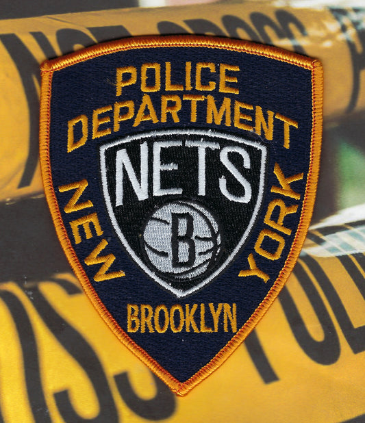 NEW YORK CITY POLICE DEPARTMENT (NYPD) 'BROOKLYN NETS' EMBROIDERED NBA PATCH BY PUBLIC SAFETY COLLECTIBLES.