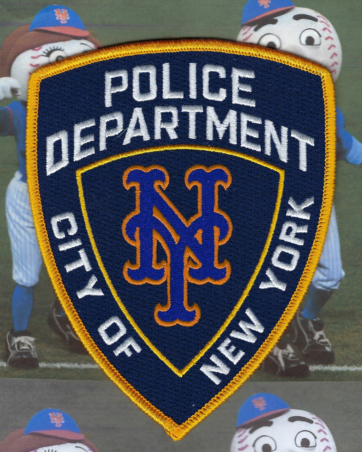 NEW YORK CITY POLICE DEPARTMENT (NYPD) NEW YORK METS (NYM) TRIBUTE PATCH BY UNDERDOG PATCH PRODUCTIONS.