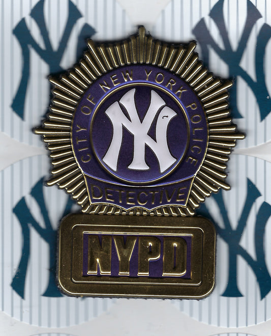 NEW YORK CITY POLICE DEPARTMENT ( NYPD ) NEW YORK YANKEES DETECTIVE DURA SHIELD WITH VELCRO BACKING DESIGNED AND PRODUCED BY UNDERDOG PATCH DESIGNS.