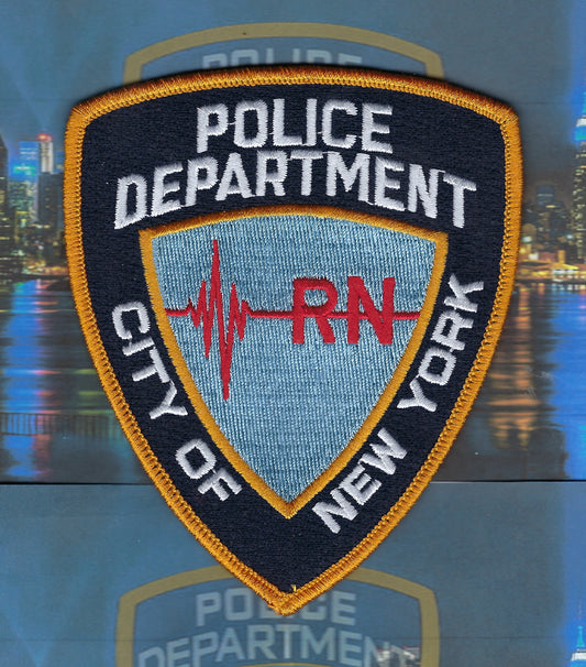 NEW YORK CITY POLICE DEPT (NYPD) 'REGISTERED NURSE' EMBROIDERED PATCH BY PUBLIC SAFETY COLLECTIBLES.