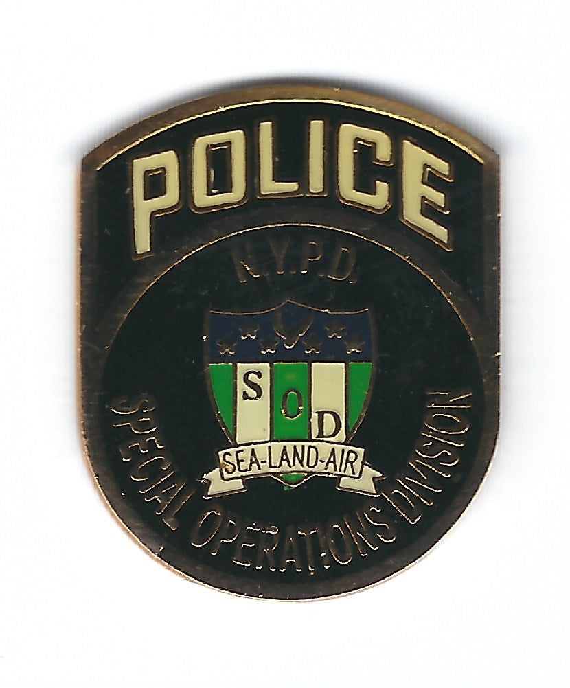NEW YORK CITY POLICE DEPARTMENT (NYPD) 1.25 INCH 'SPECIAL OPERATIONS DIVISION' PIN BY PUBLIC SAFETY COLLECTIBLES.