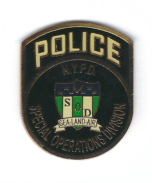 NEW YORK CITY POLICE DEPARTMENT (NYPD) 1.25 INCH 'SPECIAL OPERATIONS DIVISION' PIN BY PUBLIC SAFETY COLLECTIBLES.
