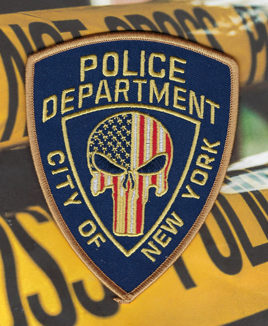 NEW YORK CITY POLICE DEPARTMENT (NYPD) 'THE PUNISHER' EMBROIDERED PATCH BY PUBLIC SAFETY COLLECTIBLES.