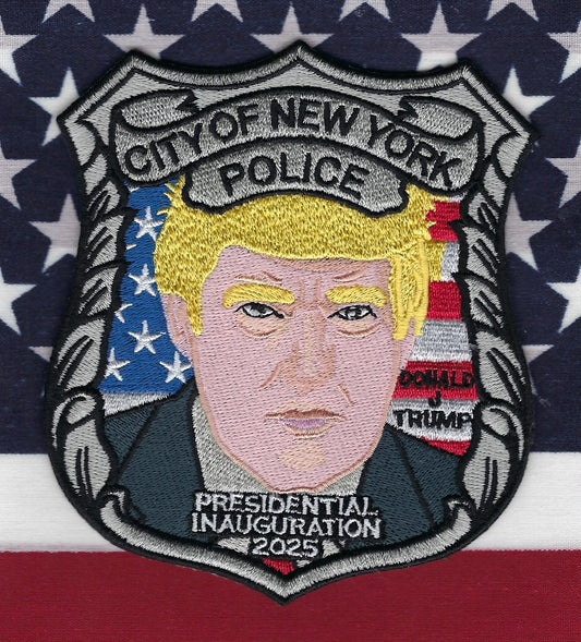 NEW YORK CITY POLICE DEPT (NYPD) TRUMP 2025 PRESIDENTIAL INAUGURATION (01-20-2025) EMBROIDERED PATCH BY UNDERDOG PATCH PRODUCTIONS.