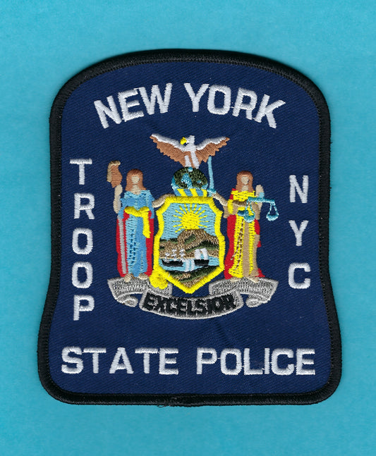 NEW YORK STATE POLICE (NYSP) DEPARTMENT 'TROOP NEW YORK CITY' EMBROIDERED PATCH BY PUBLIC SAFETY COLLECTIBLES.