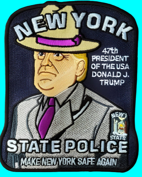 NEW YORK STATE POLICE (NYSP) DEPARTMENT 'DONALD J. TRUMP 47TH INAUGURATION' EMBROIDERED PATCH BY UNDERDOG PATCH DESIGNS.